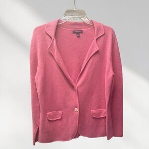 Lands’ End Women’s Pink Sweater Blazer Cardigan Jacket | Size L